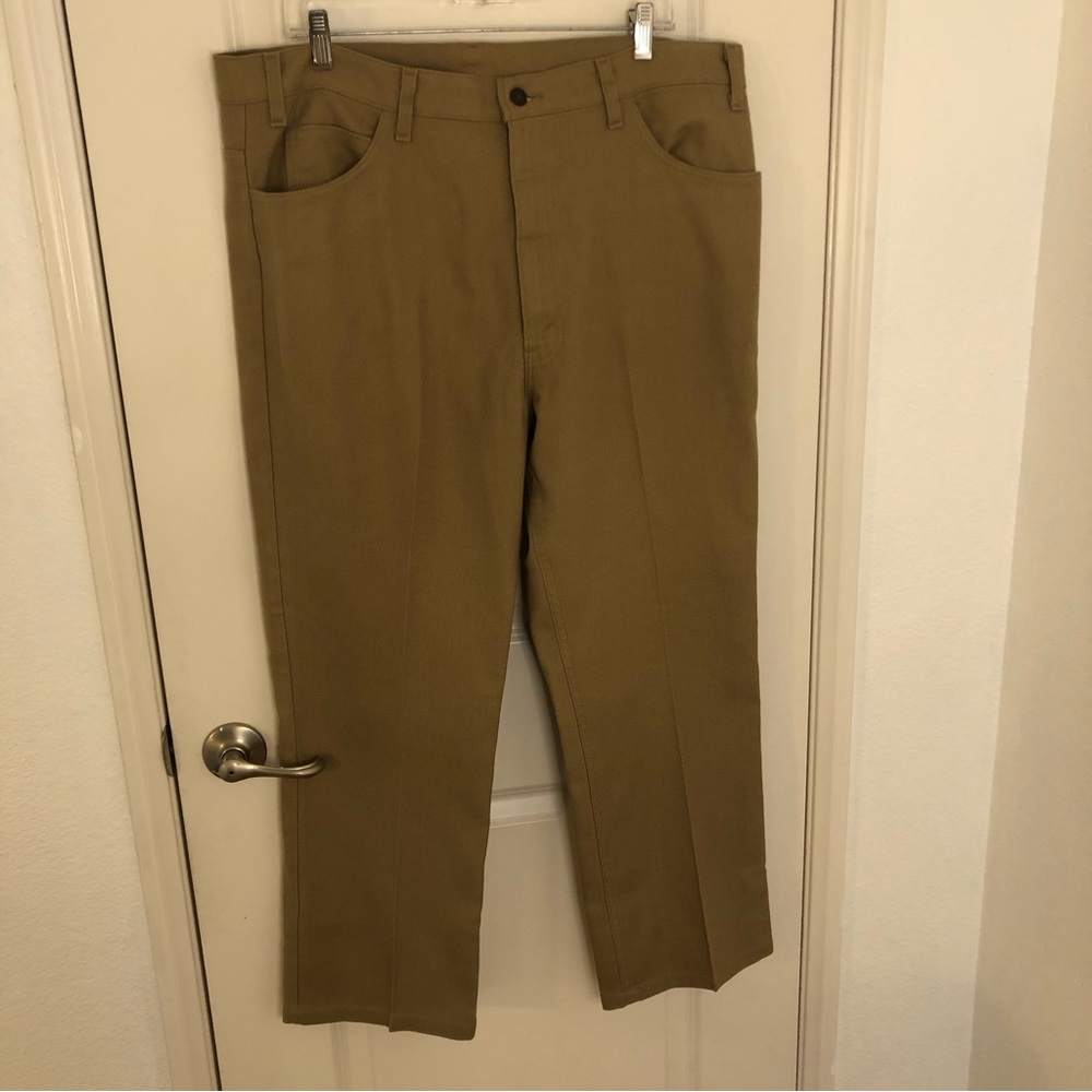 Levis Mens Vintage made USA Sta-Prest Khaki Chino Pants SIZE 38 Tan